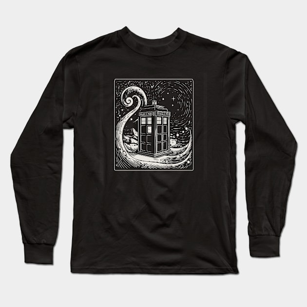 Tarot Card Tardis Long Sleeve T-Shirt by DesignedbyWizards